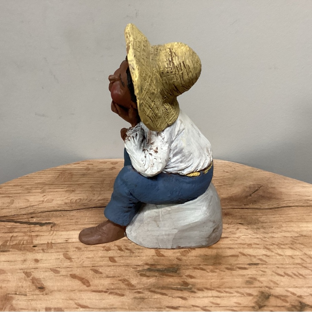 🔵 Vintage - Marked JP 89 - African American Figure in a resting pose - Excellent - Picture 3 of 13
